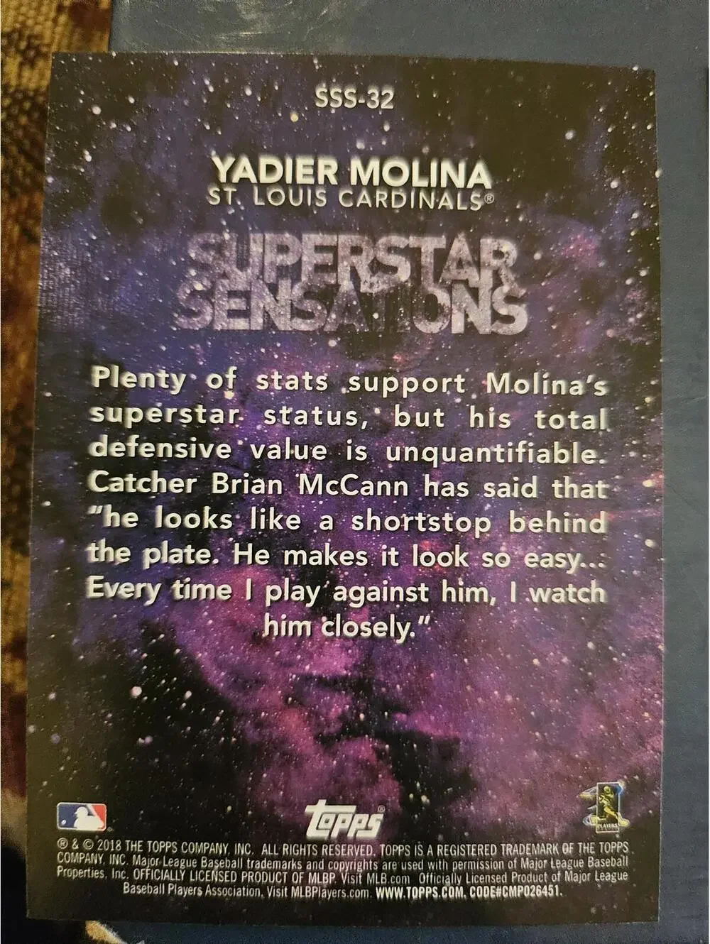 Yadier Molina - 2018 Topps Superstar Sensations Insert #SSS-32 - RAW Mint